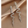 Cercei pentru dama moderni EARR12BB Argintii Set de 1 pereche model Sarpe - Short